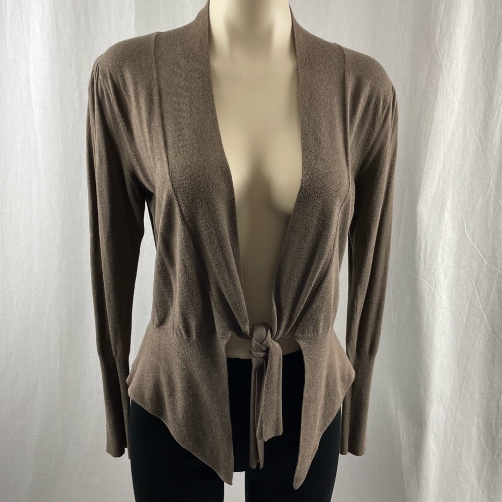Part Two Beige Cardigan with Bottom Tie Closure M